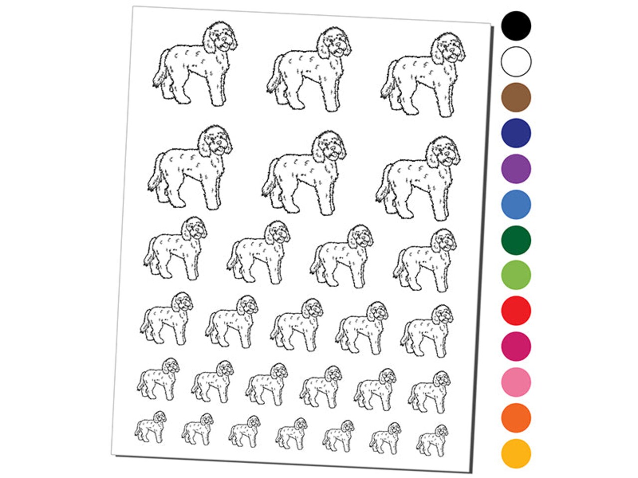 Friendly Labradoodle Pet Dog Temporary Tattoo Water Resistant Fake Body Art Set Collection